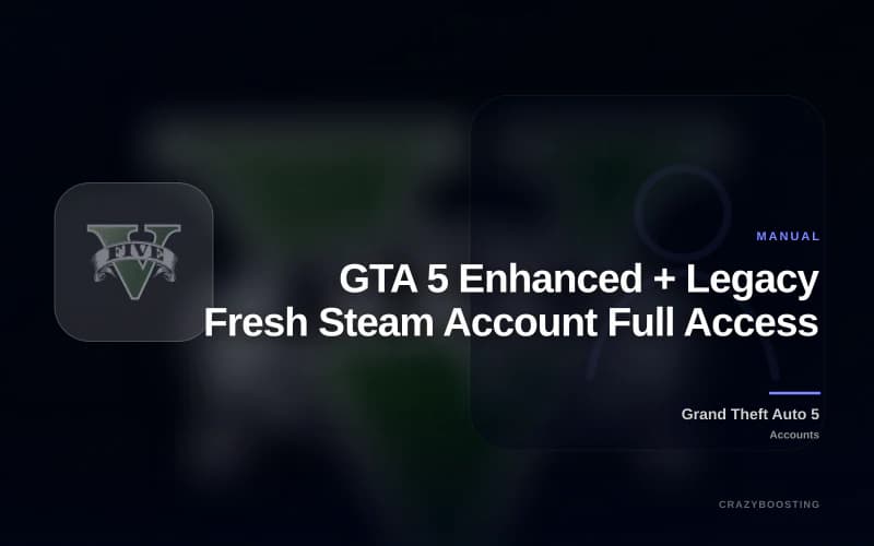 GTA 5 Enhanced + Legacy Fresh Steam Account Full Access