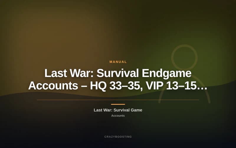 Last War: Survival Endgame Accounts – HQ 33–35, VIP 13–15, 150M+ Power