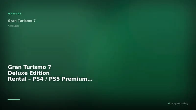 Gran Turismo 7 Deluxe Edition Rental – PS4 / PS5 Premium Access