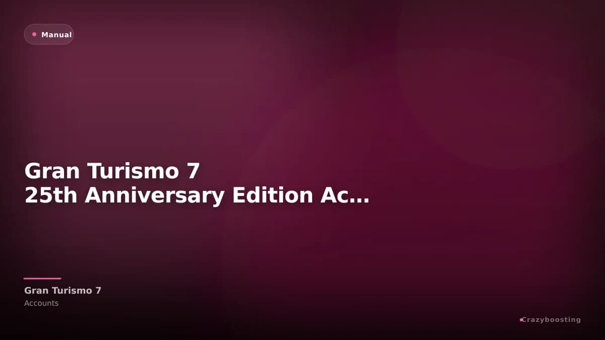 Gran Turismo 7 25th Anniversary Edition Account – PS4 / PS5