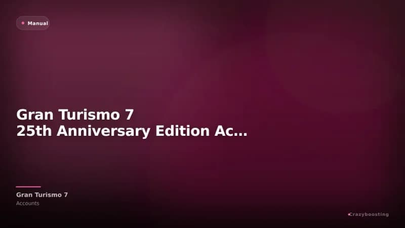 Gran Turismo 7 25th Anniversary Edition Account – PS4 / PS5
