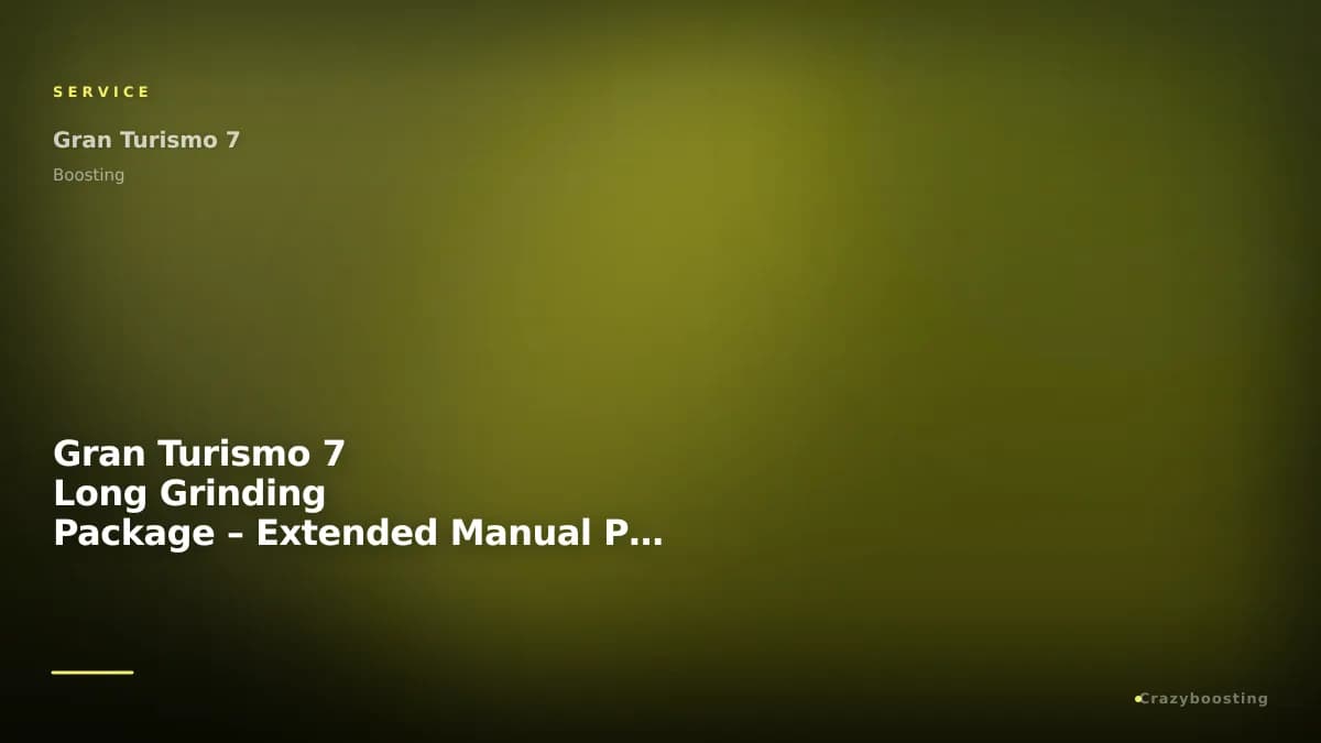 Gran Turismo 7 Long Grinding Package – Extended Manual Progress Service
