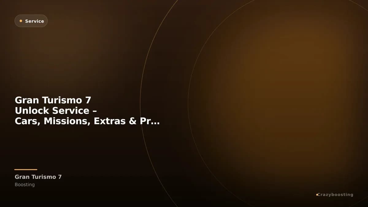 Gran Turismo 7 Unlock Service – Cars, Missions, Extras & Progress