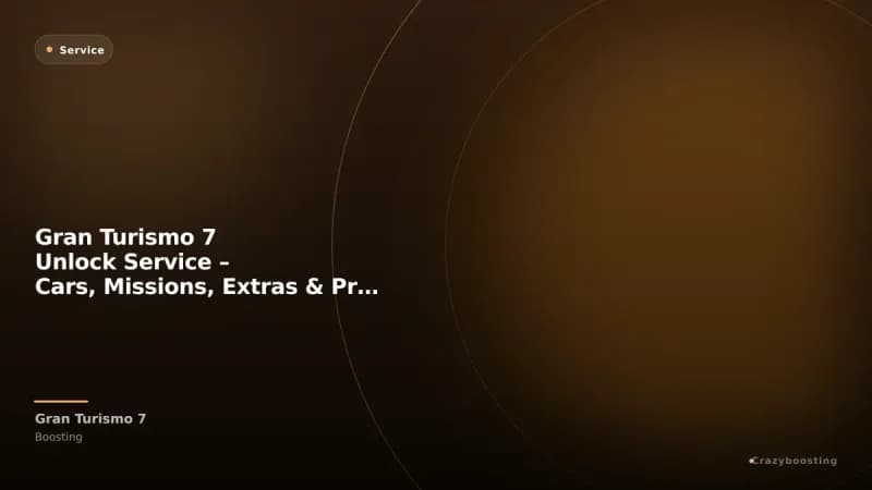 Gran Turismo 7 Unlock Service – Cars, Missions, Extras & Progress