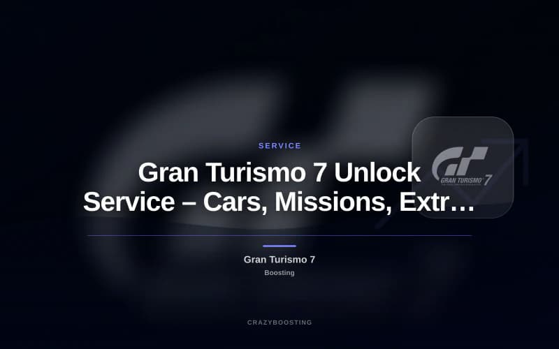 Gran Turismo 7 Unlock Service – Cars, Missions, Extras & Progress