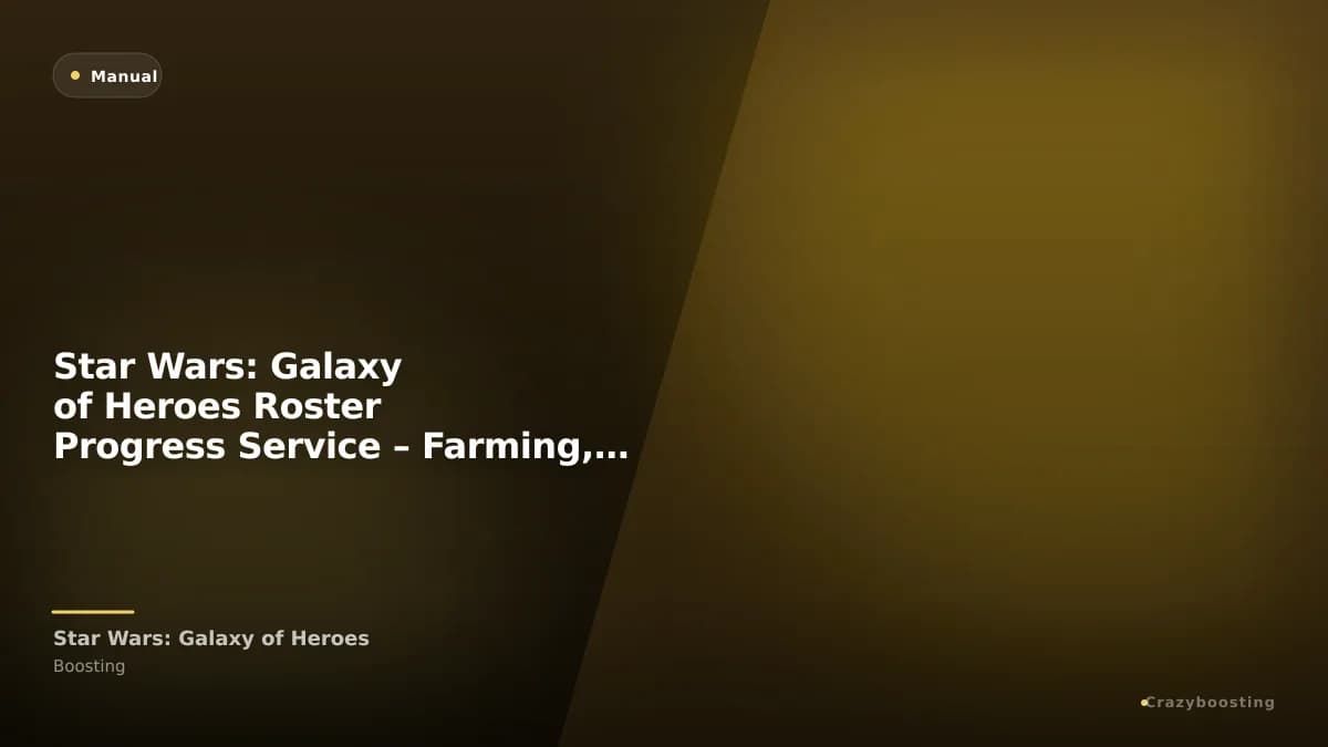 Star Wars: Galaxy of Heroes Roster Progress Service – Farming, Gear, Mods & Teams