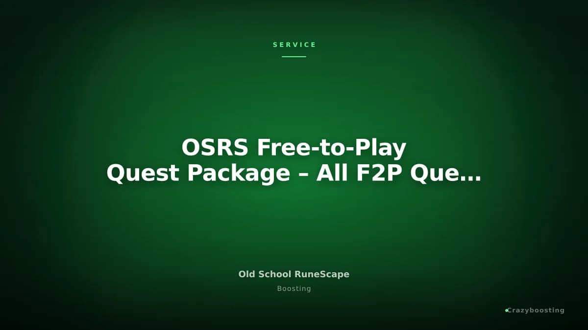 OSRS Free-to-Play Quest Package – All F2P Quests Completion