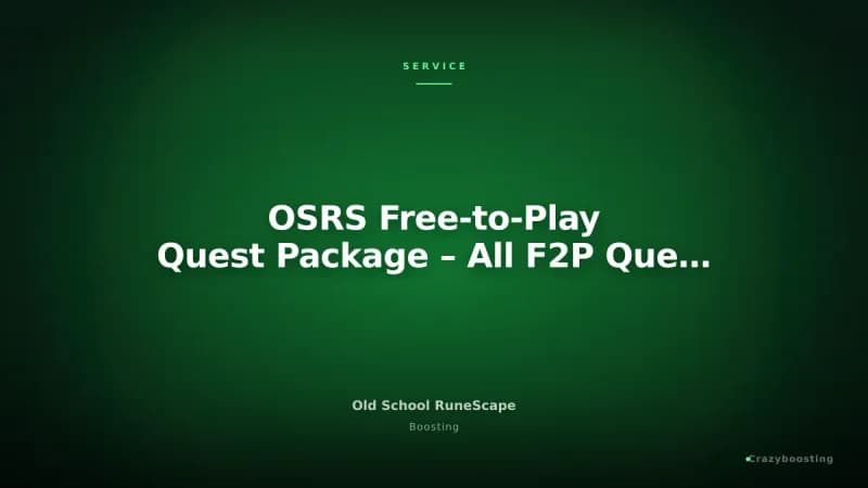 OSRS Free-to-Play Quest Package – All F2P Quests Completion