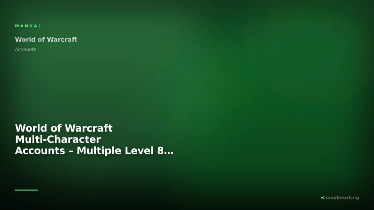 World of Warcraft Multi-Character Accounts – Multiple Level 80/90 Characters