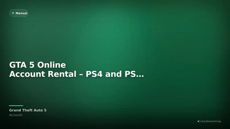 GTA 5 Online Account Rental – PS4 and PS5 GTA V Access