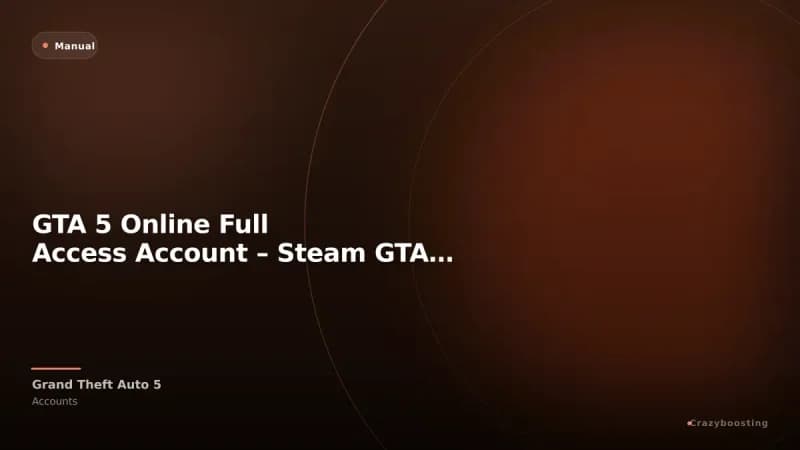 GTA 5 Online Full Access Account – Steam GTA V Account