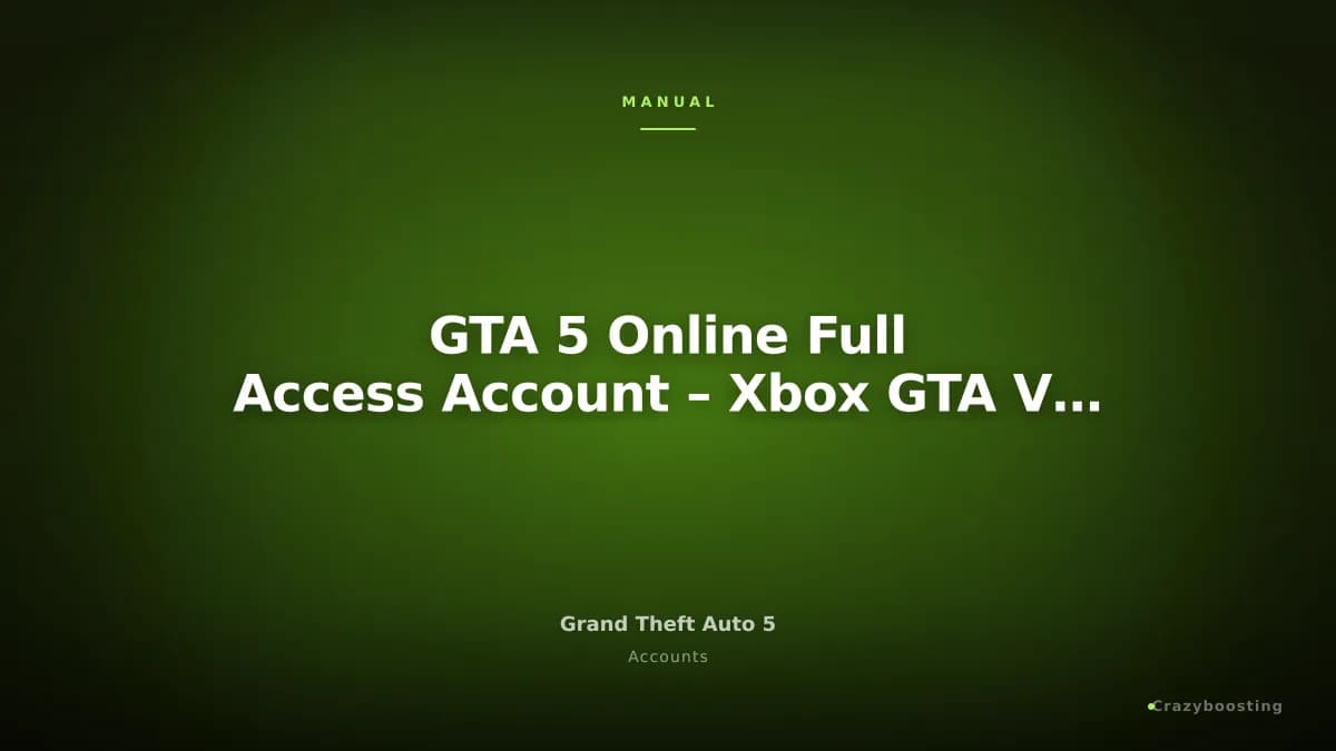 GTA 5 Online Full Access Account – Xbox GTA V Account