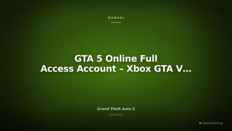 GTA 5 Online Full Access Account – Xbox GTA V Account