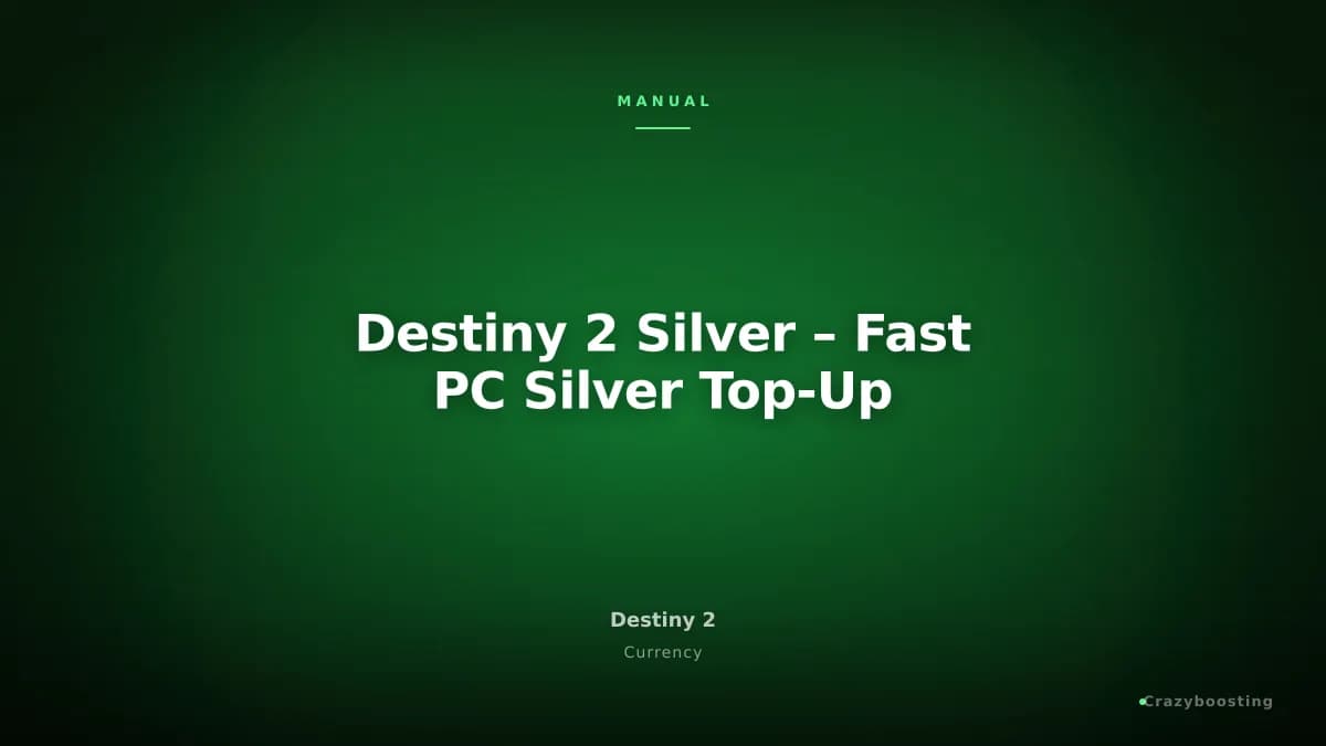Destiny 2 Silver – Fast PC Silver Top-Up