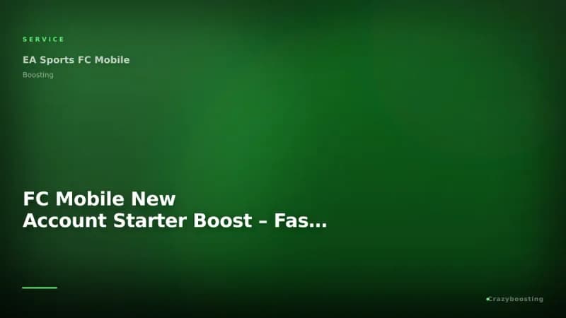 FC Mobile New Account Starter Boost – Fast Beginner Progress