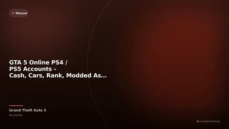 GTA 5 Online PS4 / PS5 Accounts - Cash, Cars, Rank, Modded Assets