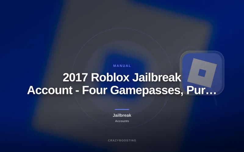 2017 Roblox Jailbreak Account - Four Gamepasses, Purchase History and Full Rebind