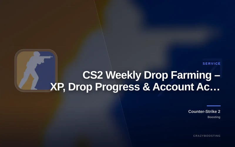 CS2 Weekly Drop Farming – XP, Drop Progress & Account Activity