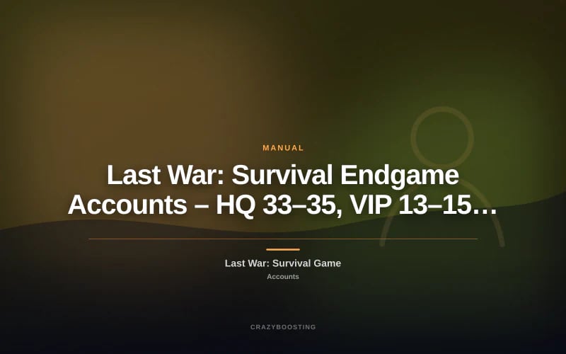 Last War: Survival Endgame Accounts – HQ 33–35, VIP 13–15, 150M+ Power