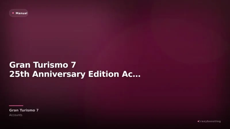 Gran Turismo 7 25th Anniversary Edition Account – PS4 / PS5