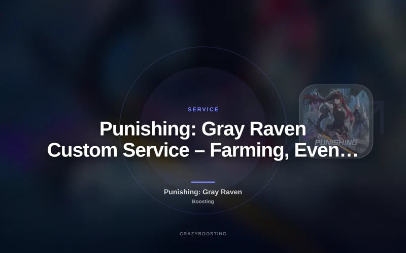 Punishing: Gray Raven Custom Service – Farming, Events, Progress & Consultation