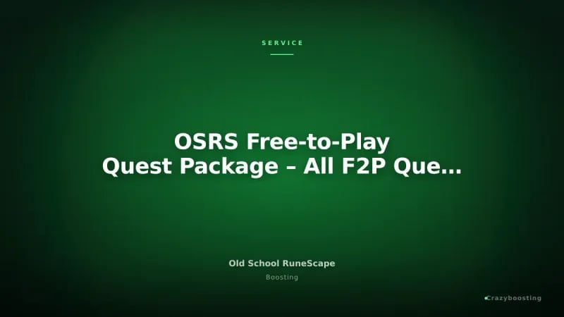 OSRS Free-to-Play Quest Package – All F2P Quests Completion
