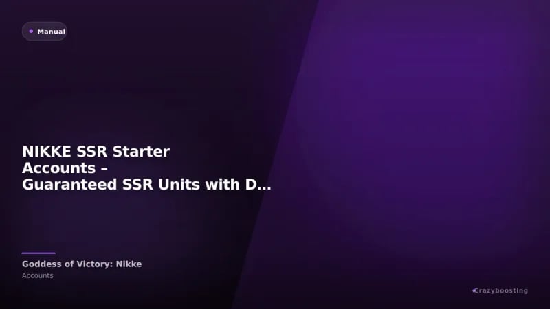 NIKKE SSR Starter Accounts – Guaranteed SSR Units with Diamonds & Summon Resources