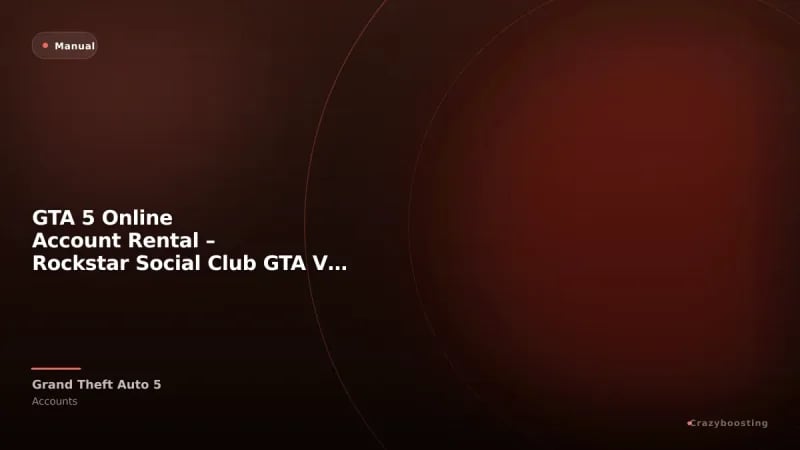 GTA 5 Online Account Rental – Rockstar Social Club GTA V Access