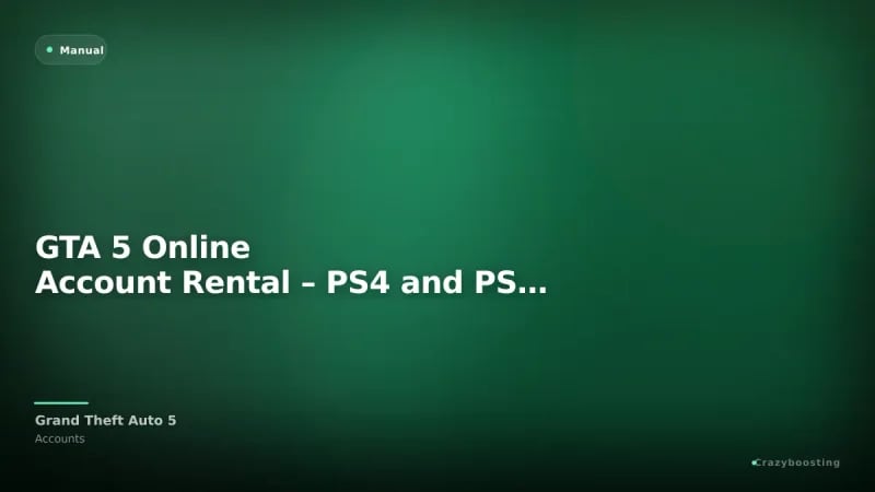 GTA 5 Online Account Rental – PS4 and PS5 GTA V Access