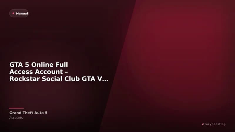 GTA 5 Online Full Access Account – Rockstar Social Club GTA V Account