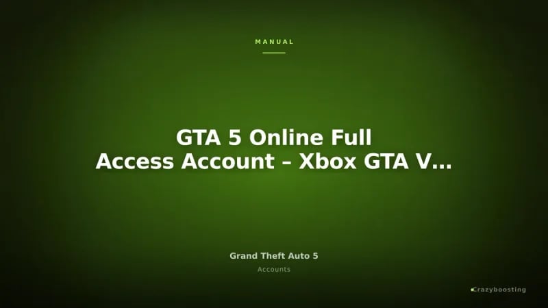 GTA 5 Online Full Access Account – Xbox GTA V Account