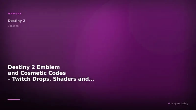 Destiny 2 Emblem and Cosmetic Codes – Twitch Drops, Shaders and Promo Items