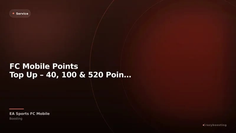 FC Mobile Points Top Up – 40, 100 & 520 Points Fast Service
