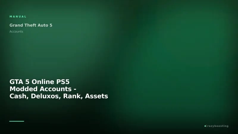 GTA 5 Online PS5 Modded Accounts - Cash, Deluxos, Rank, Assets