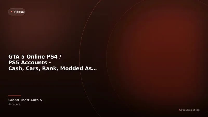 GTA 5 Online PS4 / PS5 Accounts - Cash, Cars, Rank, Modded Assets