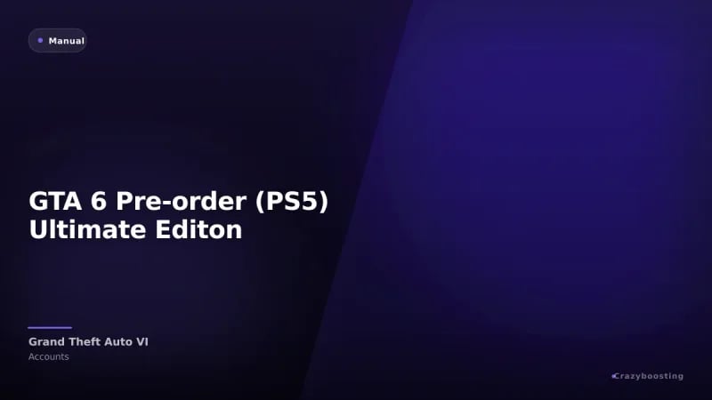 GTA 6 Pre-order (PS5) Ultimate Editon