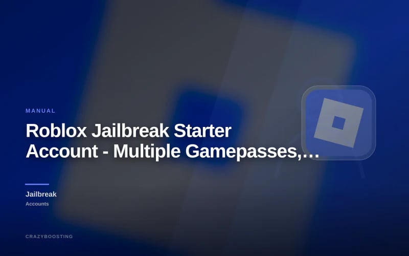 Roblox Jailbreak Starter Account - Multiple Gamepasses, Progress and 180 Robux