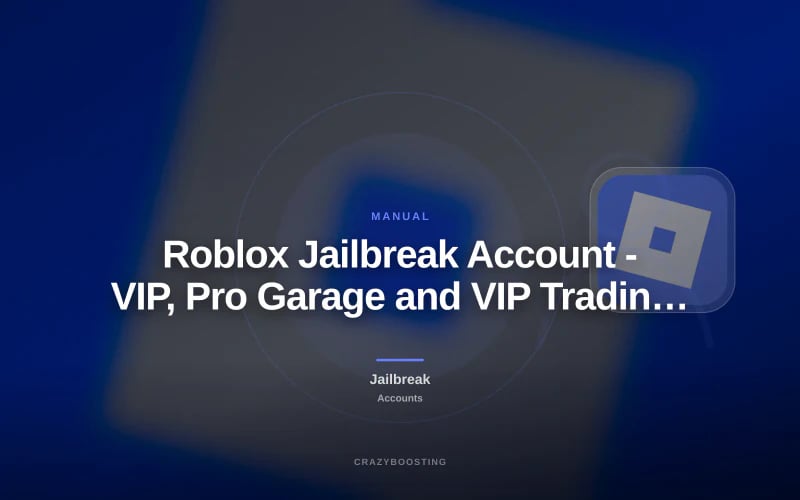 Roblox Jailbreak Account - VIP, Pro Garage and VIP Trading Gamepasses