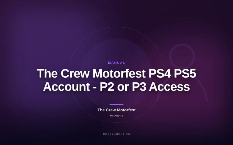 The Crew Motorfest PS4 PS5 Account - P2 or P3 Access