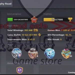 8 Ball Pool Maxed Account for Sale – Lvl 330, 18 Legendary Cues, 13.6B Coins, 50 Berlin Rings