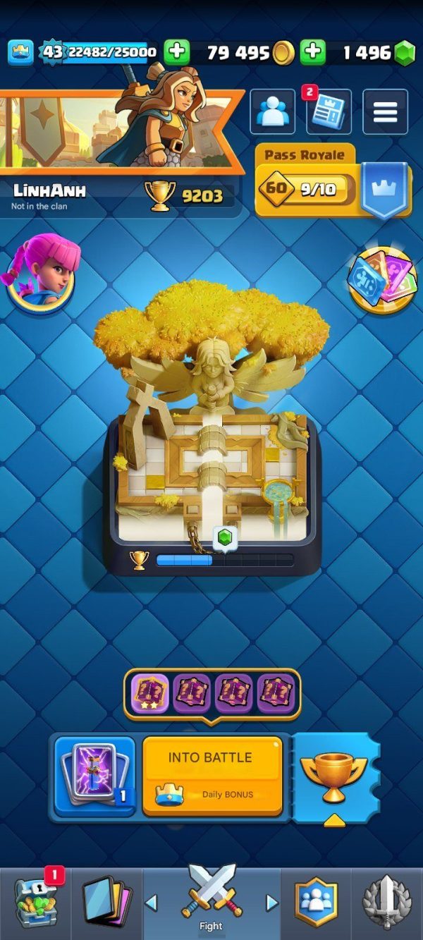 Clash Royale Account for Sale – Arena 23 Level 43 9203 Trophies 7 Champions 21 Legendary Cards Name Change Available