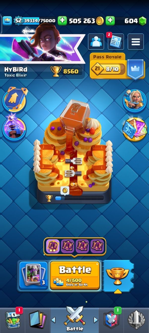 Clash Royale Account for Sale – Arena 23 | Level 52 | 8560 Trophies | 119/120 Cards | Name Change Available